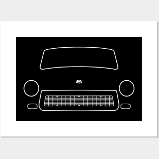 Trabant "Trabbi" car outline graphic (white) Posters and Art